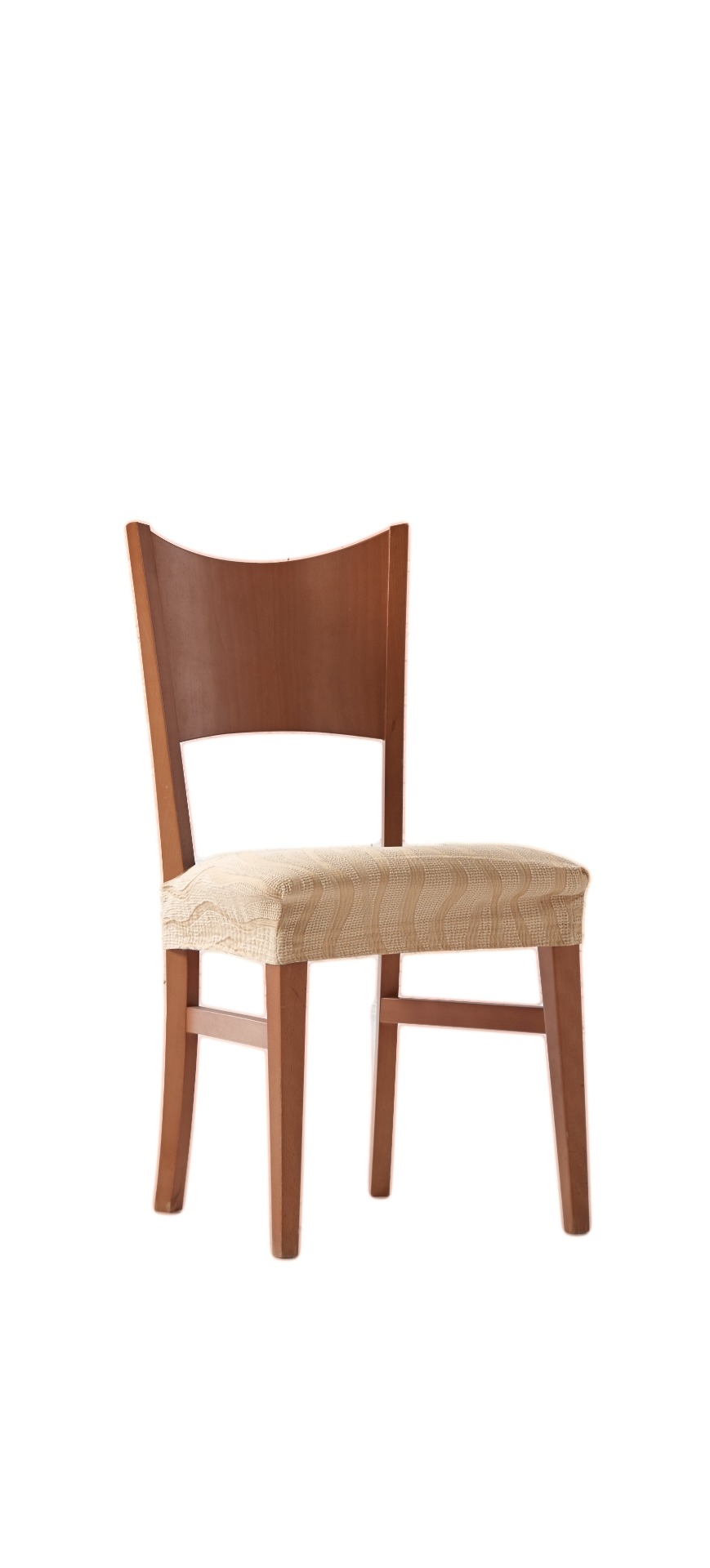 Funda ajustable para asiento de silla "Alexey" color merengue-crudo