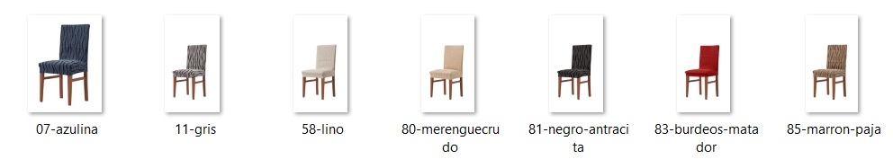 Gama de colores fundas para asiento y respaldo de sillas "Trivia"