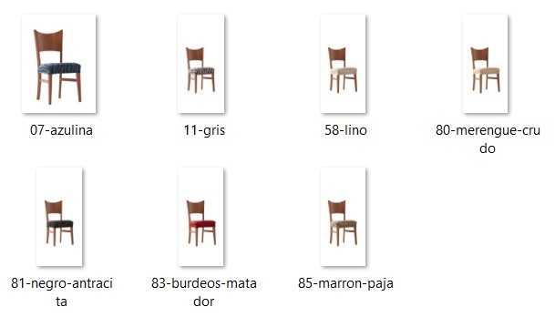 Gama de colores fundas para asiento de sillas "Alexey"