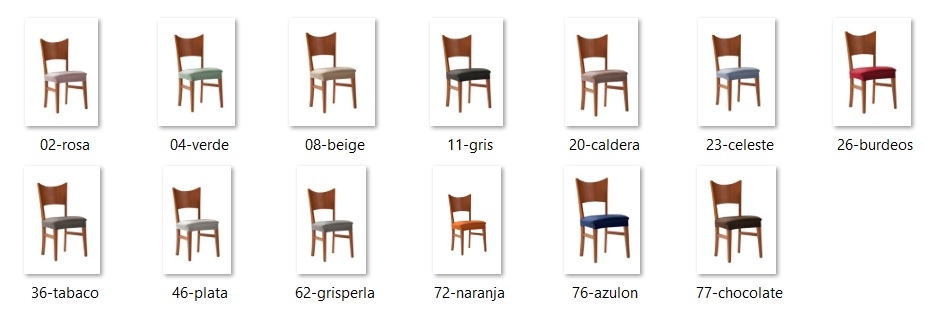 Gama de colores fundas para asiento de sillas "Odisea"